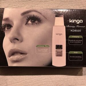 Kinga Facial Ultrasonic Spatula and Cleansing Device - White